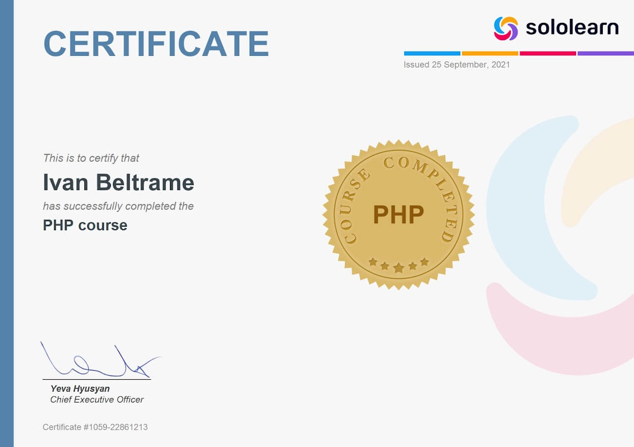 Certificato PHP