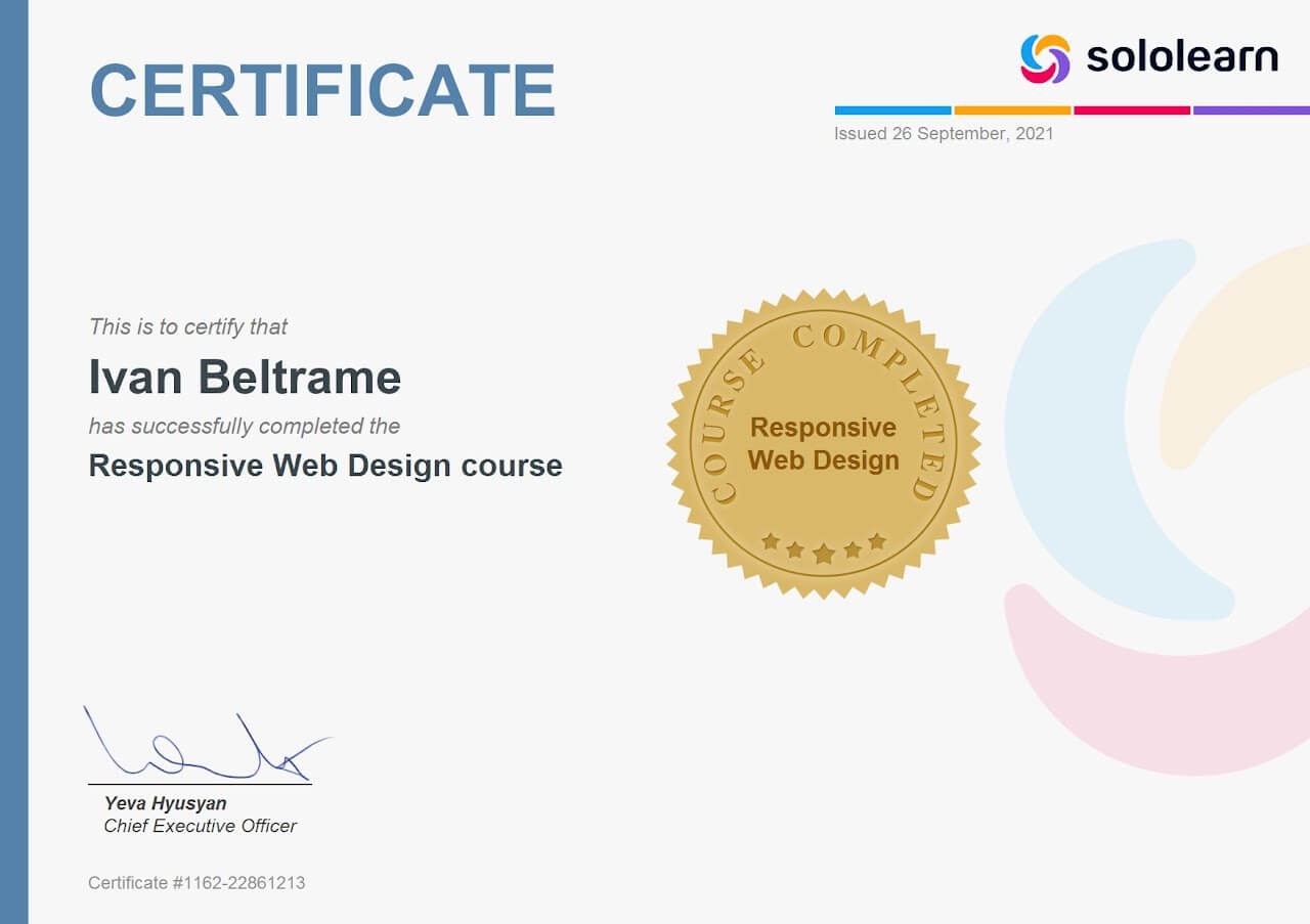 Certificato Responsive Web Design